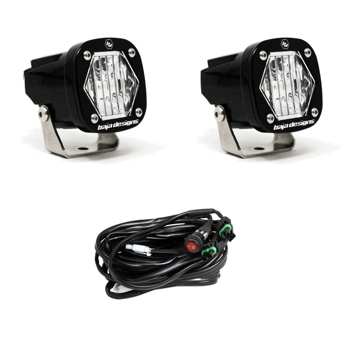 Baja Designs S1 Black LED Light Pod Pair (Wide Cornering; Clear) by Baja Designs