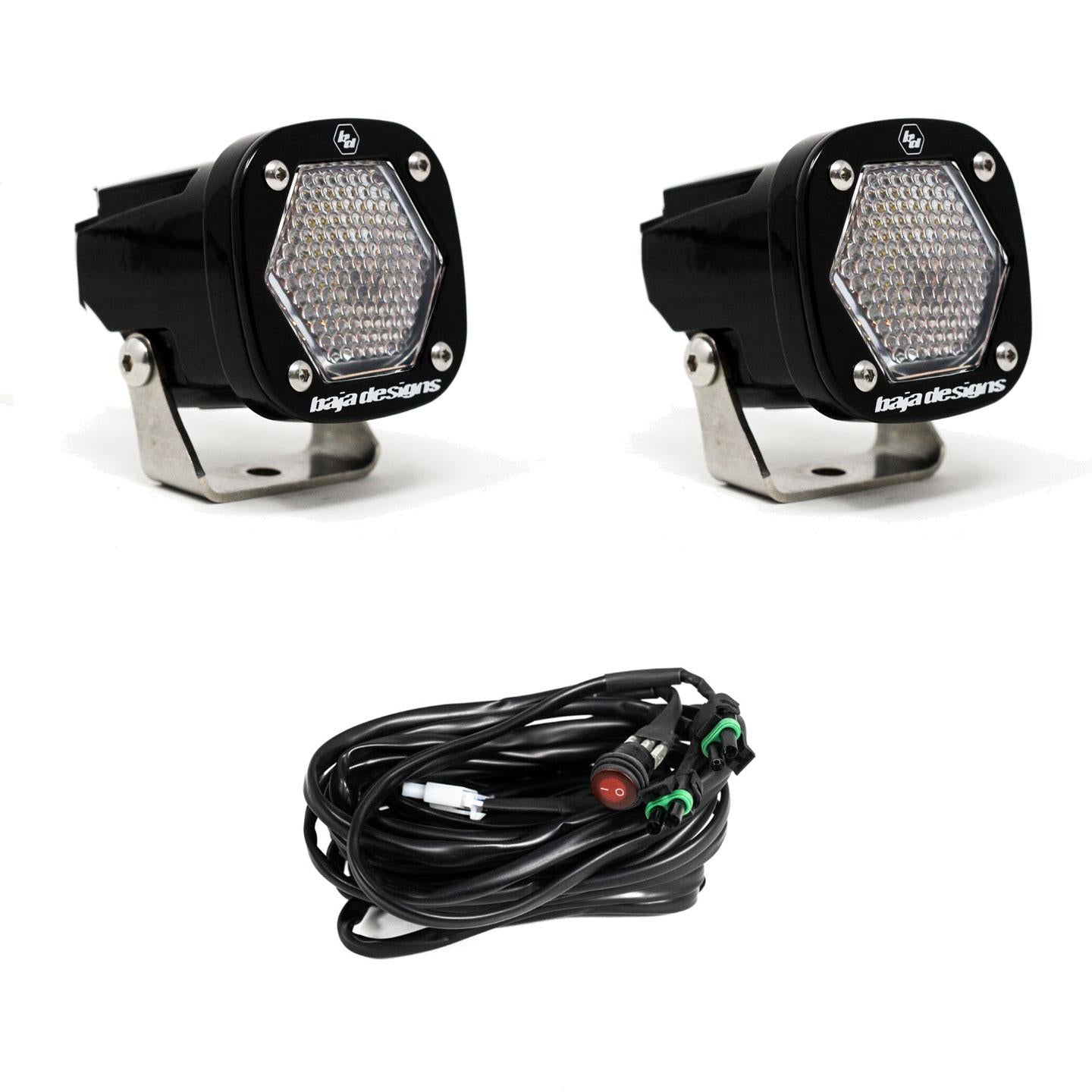 Baja Designs S1 Black LED Light Pod Pair (Work/Scene; Clear)