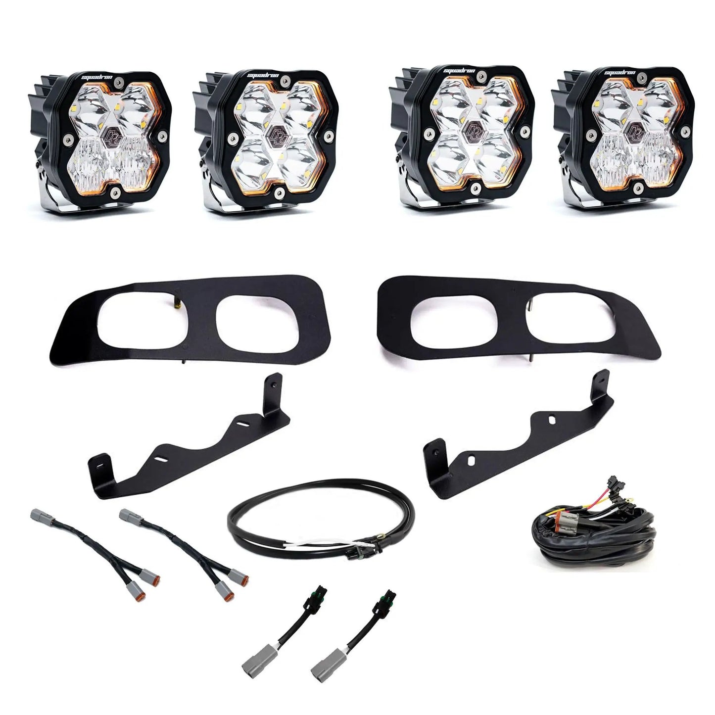 Baja Designs Ford Super Duty (23-26), Dual Fog Pocket Kit Upfitter, Squadron Sport 2.0, Clear, Multi Patterns by Baja Designs