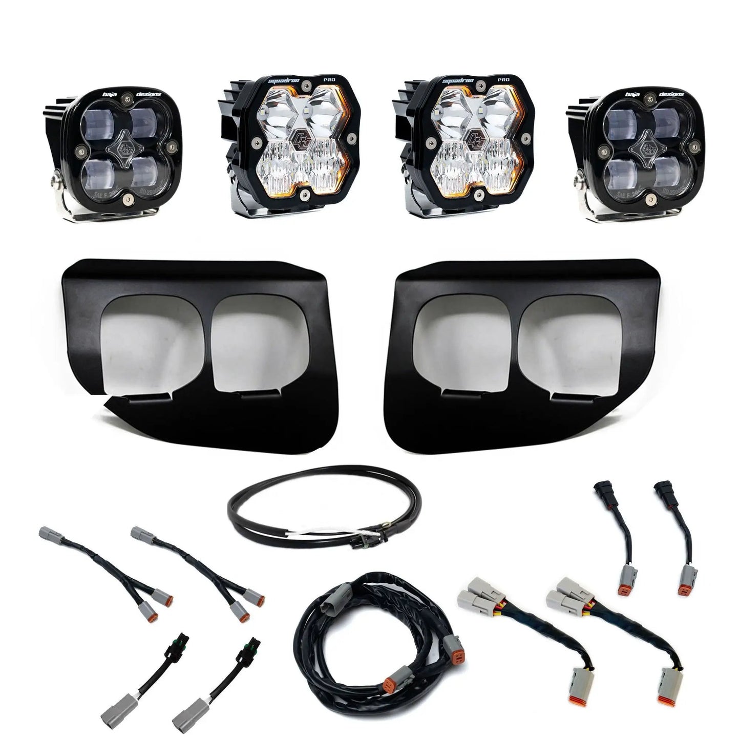 Baja Designs 2020-2022 Ford Super Duty, Dual Fog Pocket Kit Upfitter, Squadron Pro/SAE 2.0, Clear, SAE Fog by Baja Designs
