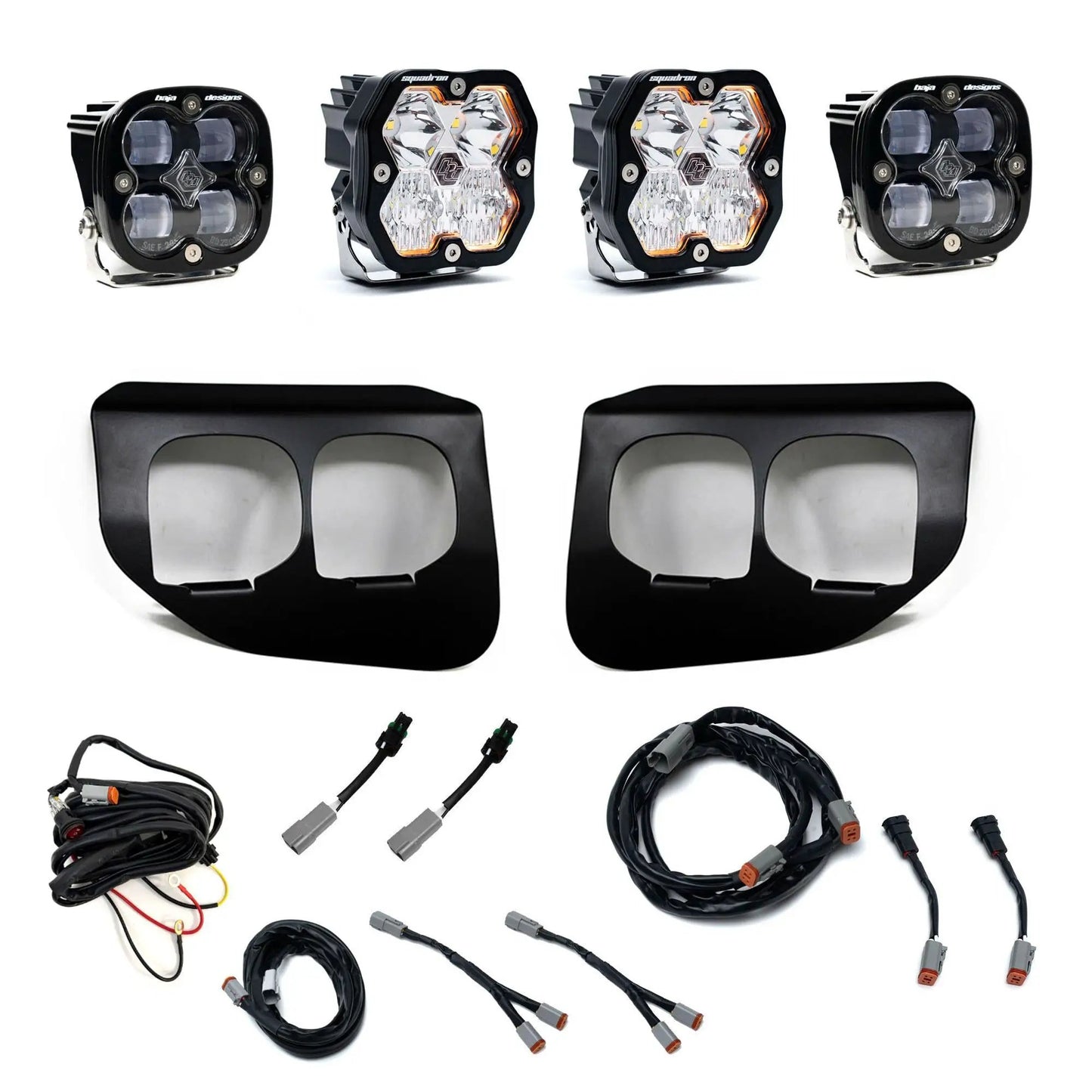 Baja Designs 2020-2022 Ford Super Duty, Dual Fog Pocket Kit, Squadron 2.0 SAE/Sport, Clear, DC by Baja Designs