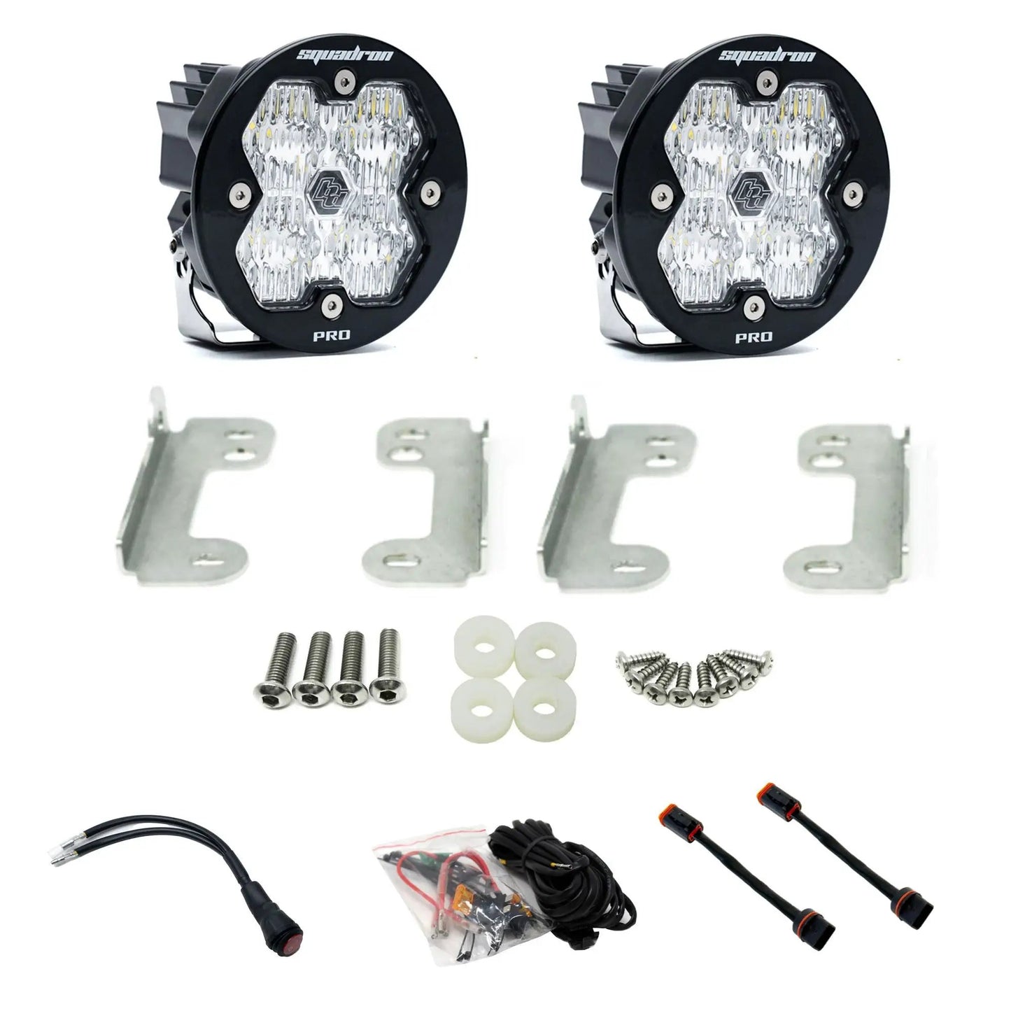 Baja Designs 2018-2026 Jeep JL/JT, 20-26 Gladiator, Fog Pocket Kit; OE Sahara Bumper, Squadron-R Pro 2.0, Clear, WC by Baja Designs