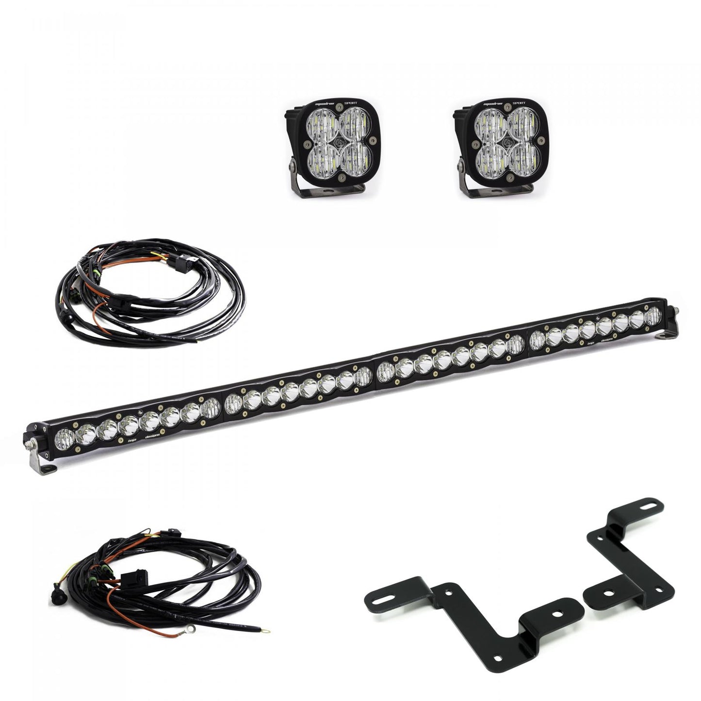 Baja Designs Squadron Sport /S8 40 Inch A-Pillar/Cowl Mount Kit - '20-26 Gladiator / '18-26 Wrangler JL (Multi-Pattern; Clear)