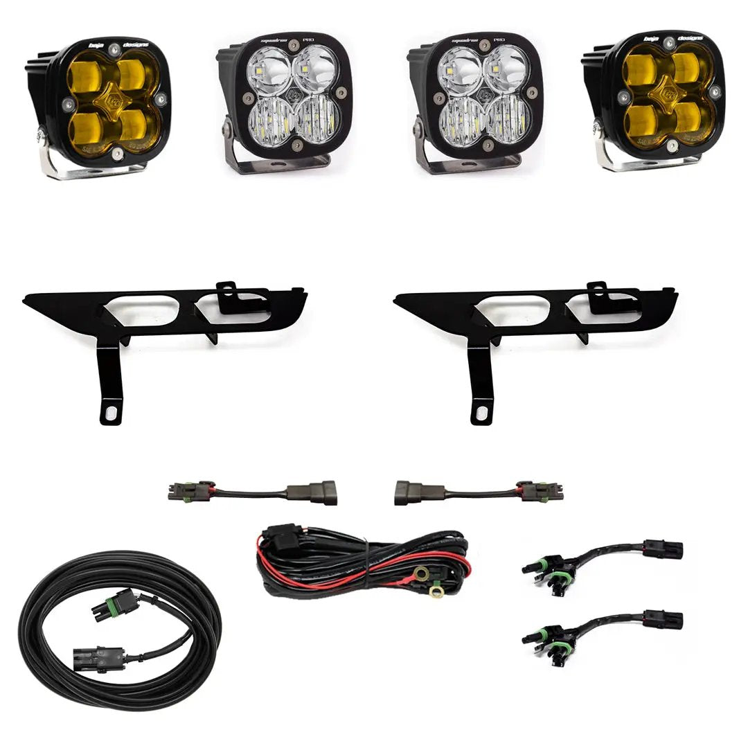 Baja Designs Squadron SAE/Sport Fog Pocket Kit - '21-23 F-150 w/o DRL (SAE Fog; Baja Amber; Toggle Wiring) by Baja Designs