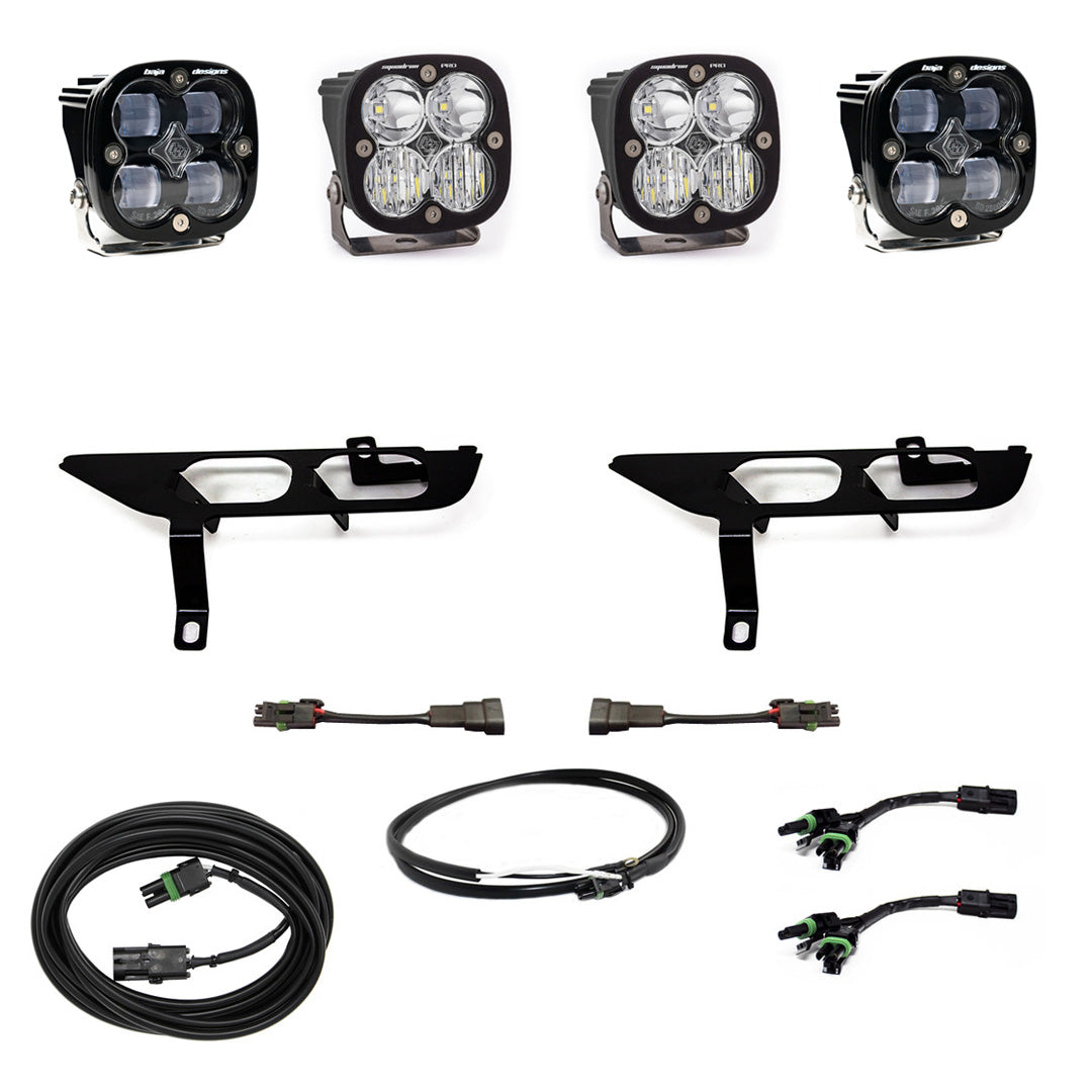 Baja Designs Squadron SAE/Pro Fog Pocket Kit - '21-23 F-150 w/o DRL (SAE Fog; Clear; Upfitter Wiring) by Baja Designs