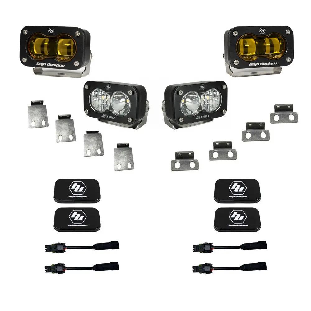 Baja Designs S2 SAE Amber/S2 Pro Fog Pocket Kits - Ford '21-26 F-150 Raptor, '23-26 Bronco Raptor, '24-26 F-150 Raptor 37/R by Baja Designs