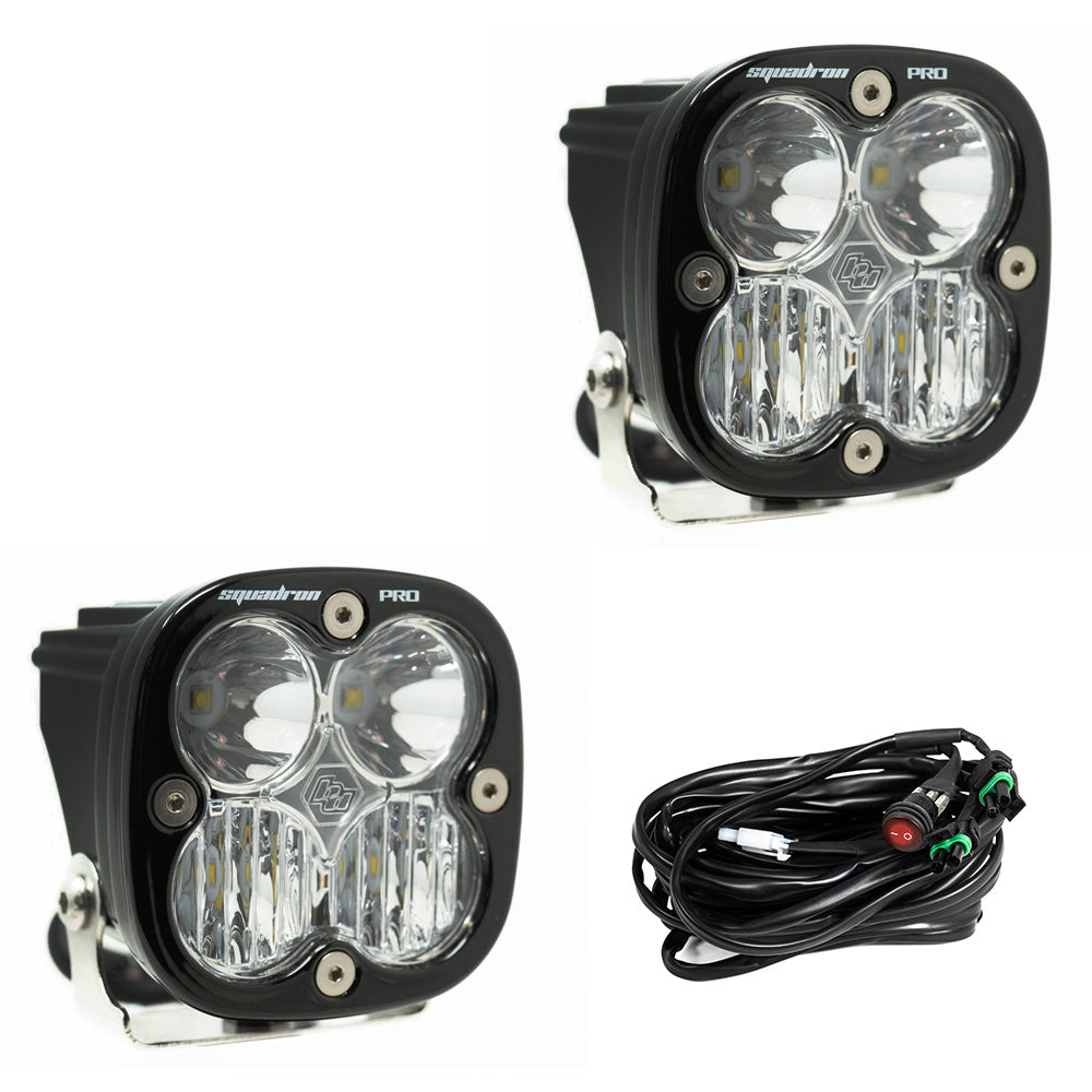 Baja Designs Squadron Pro Black LED Light Pod Pair (Driving/Combo; Clear)