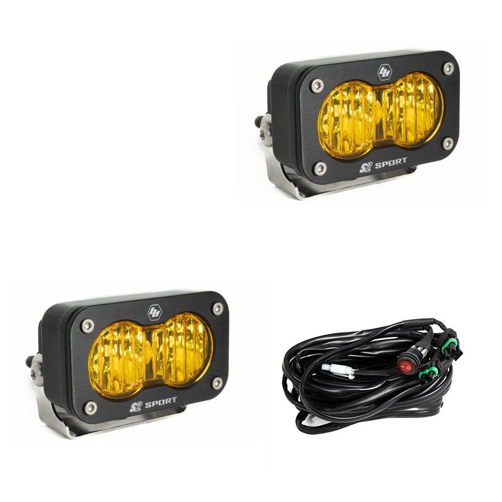 Baja Designs S2 Sport Black LED Light Pod Pair (Wide Cornering; Baja Amber)