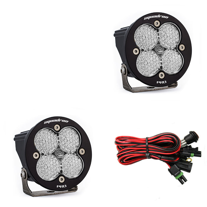 Baja Designs Squadron-R Pro Black LED Light Pod Pair (Work/Scene; Clear)