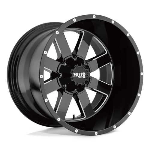 Moto Metal MO962 17X10 8X6.5 NEGRO BRILLANTE MOLIDO -24MM