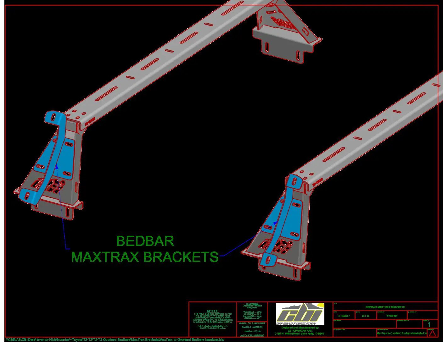 CBI Overland Bed Bar Maxtrax Mount by CBI