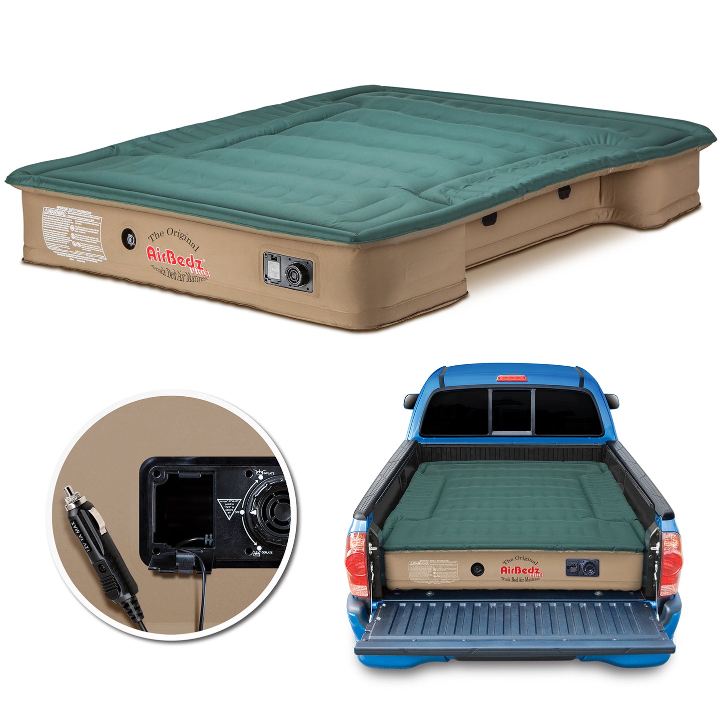 AirBedz Pro3 by Pittman Outdoors - PPI 301 Full Size 8.0' Long Bed with Built-in DC Air Pump - The Original Truck Bed Air Mattress