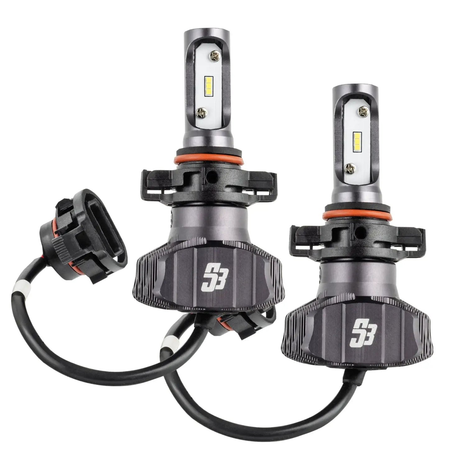 Oracle Lighting The PSX24W S3 LED Headlight Bulb Conversion Kit is made from a 6160 aluminum housing with a double layer copper PCB. Packed in a low profile design to help reduce fitment issues and has the industry leading luminous efficacy.
