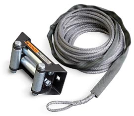 Warn Synthetic rope kit for Warn Winches up to 3500 lbs (1588 kg) With Aluminum Drum; 3/16" (4.8mm) x 50' (15.2m); Includes 6.25" Roller Fairlead