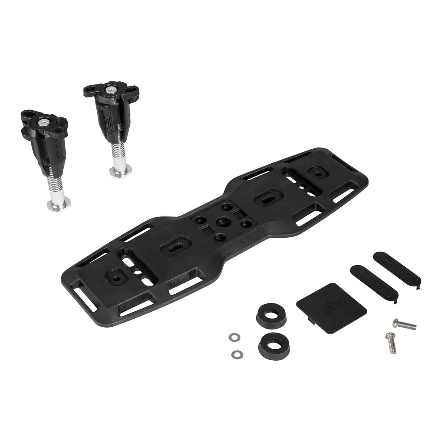 ARB TRED Quick Release Mounting Kit combines the TRED Mounting Baseplate (TPMP01) and Quick Release Pins (T2QRMP) for securing 2 or 4 TRED Recovery Boards.