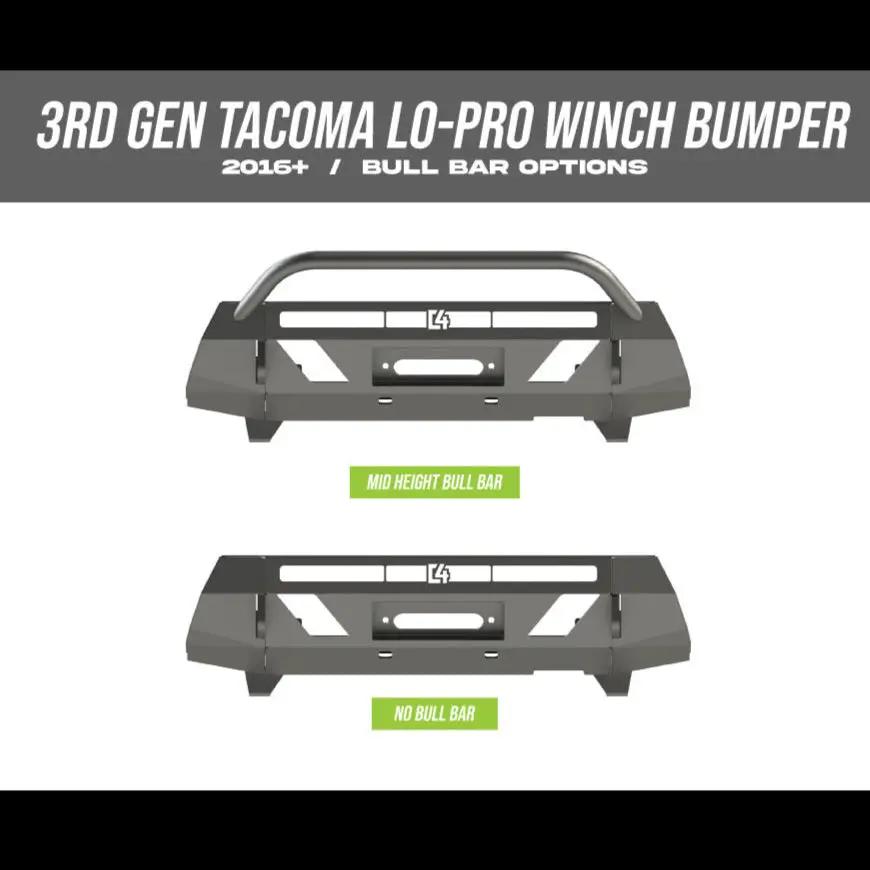C4 Fabrication Tacoma Front Lo-Pro Winch Bumper / 3rd Gen / 2016-2023 by C4 Fabrication