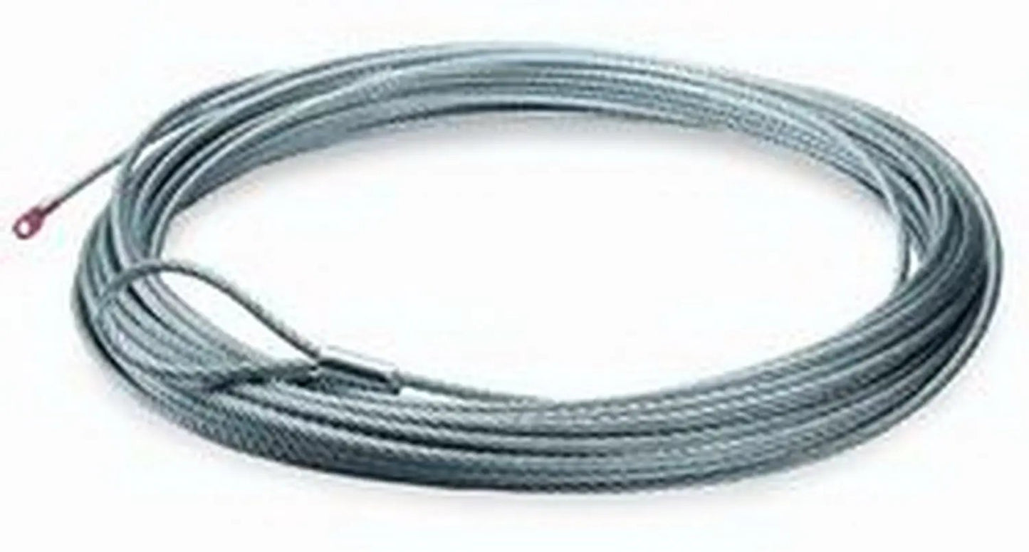 Warn For Warn A2000 and A2500 Winches with Steel Drum; 3/16 Inch Diameter x 50 Foot Length; Galvanized Aircraft Wire; Loop on One End and Wire Rope Terminal on Other End by Warn