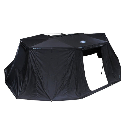 OVS XD Nomadic 270 - Awning, Lights, Black Out, Wall Kit, Passenger Side, Grey Hex, Black Trim & Black Travel Cover by OVS