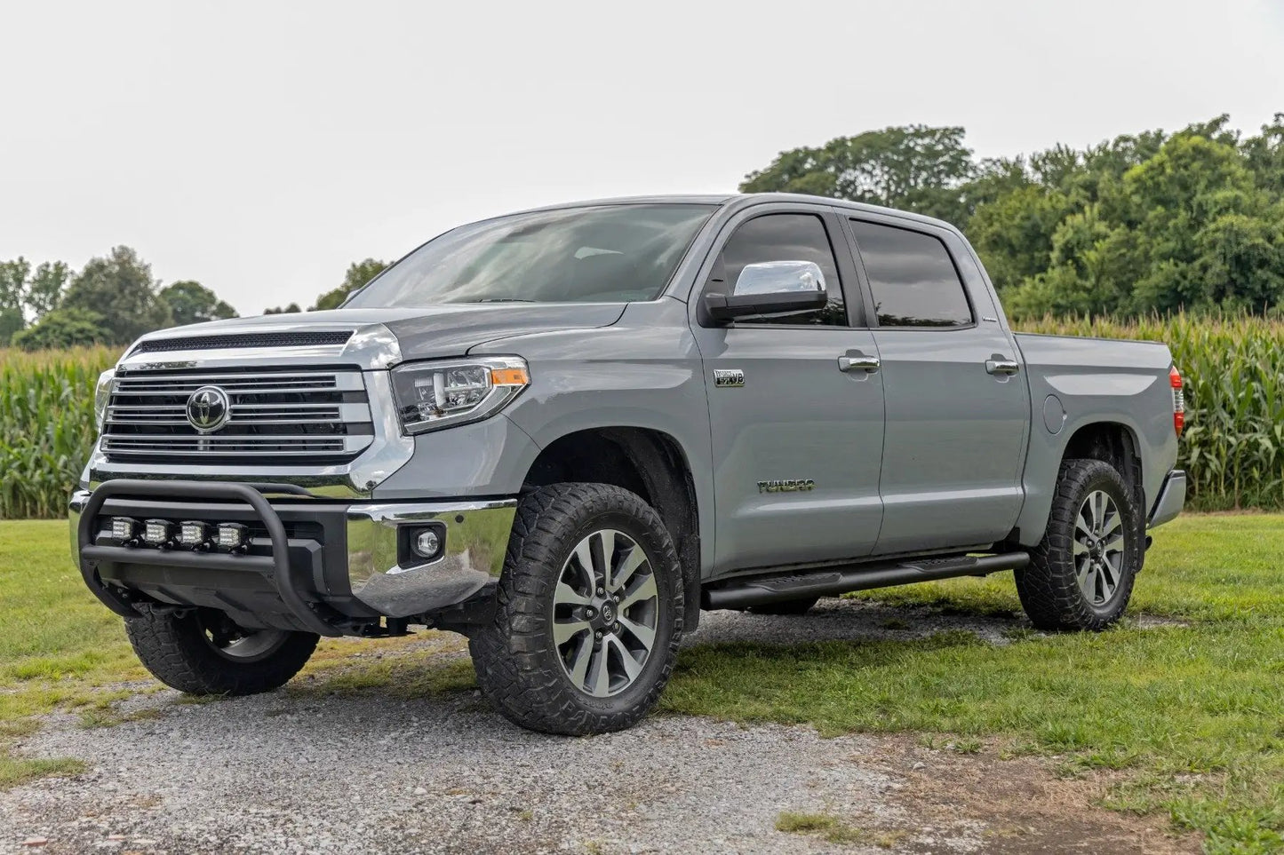 Rough Country Oval Nerf Step | Crew Cab | Black | Toyota Tundra 2WD/4WD (2007-2021) by Rough Country