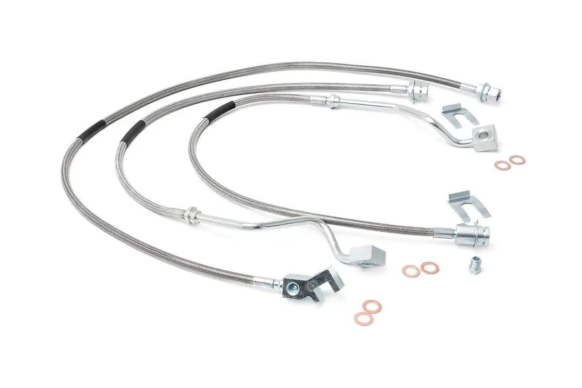 Rough Country Brake Lines | Stainless | FR & RR | 4-6 Inch Lift | Ford F-250/F-350 Super Duty (99-04) by Rough Country