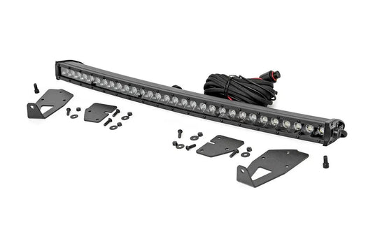 Rough Country LED Light Kit | Grille Mount | 30" Black Single Row | Ford Raptor 4WD (17-20) by Rough Country