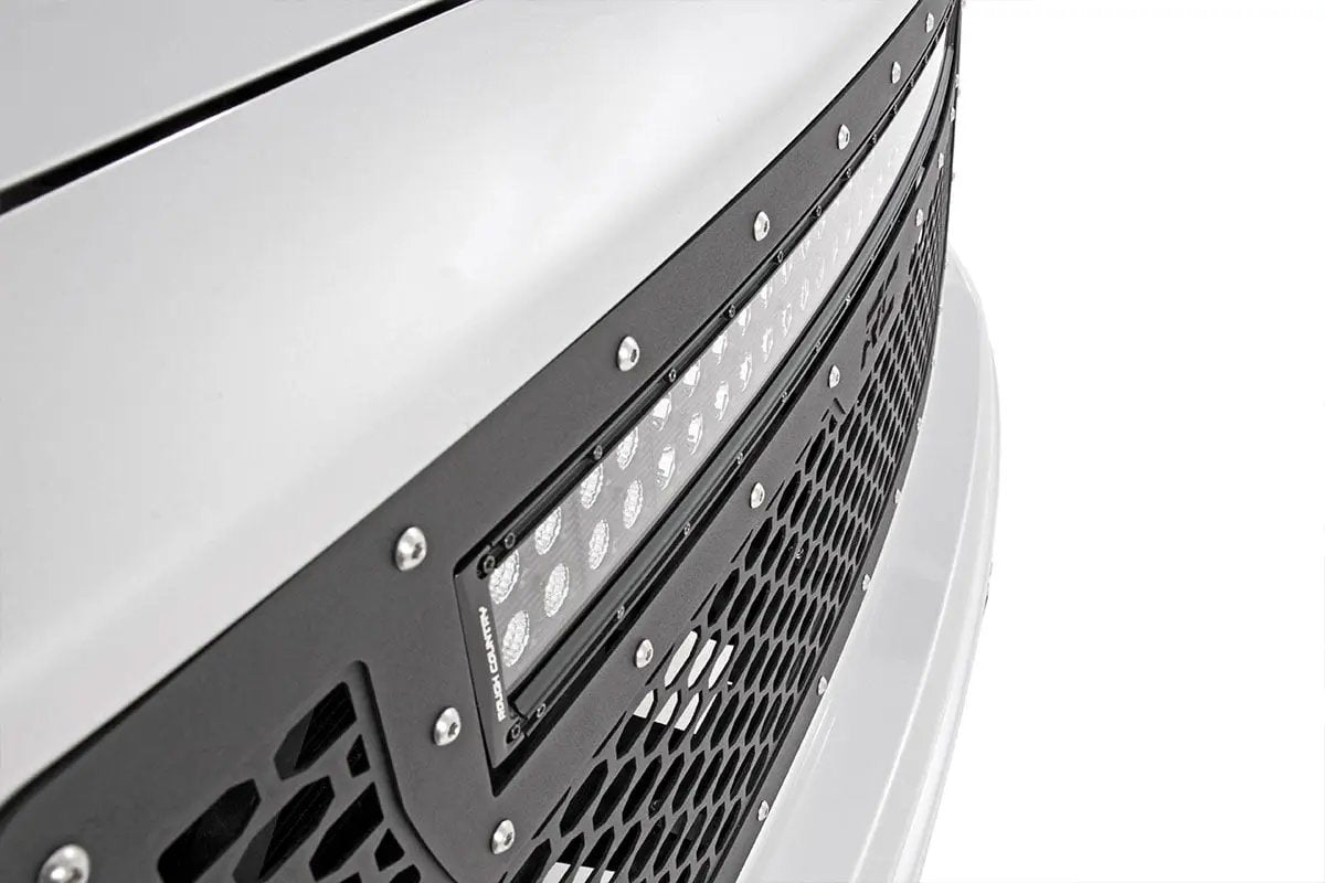 Rough Country Mesh Grille | 30" Dual Row LED | Black | GMC Sierra 1500 2WD/4WD (2014-2015) by Rough Country