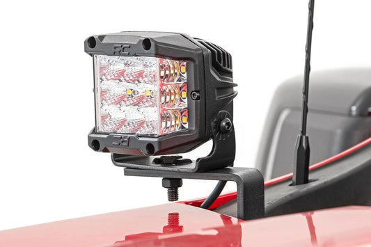 Rough Country LED Light Kit | Ditch Mount | 2" Black Pair | White DRL | Chevy Silverado 1500 (19-26) by Rough Country