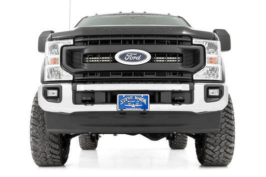 Rough Country LED Light Kit | Grille Mount | 10 Inch Black | Slimline | Ford F-250 Super Duty (20-22) by Rough Country