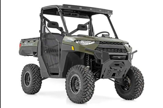 Rough Country LED Light Kit | Bumper Mount | 12" Black Single Row | White DRL | Polaris Ranger XP 1000 by Rough Country