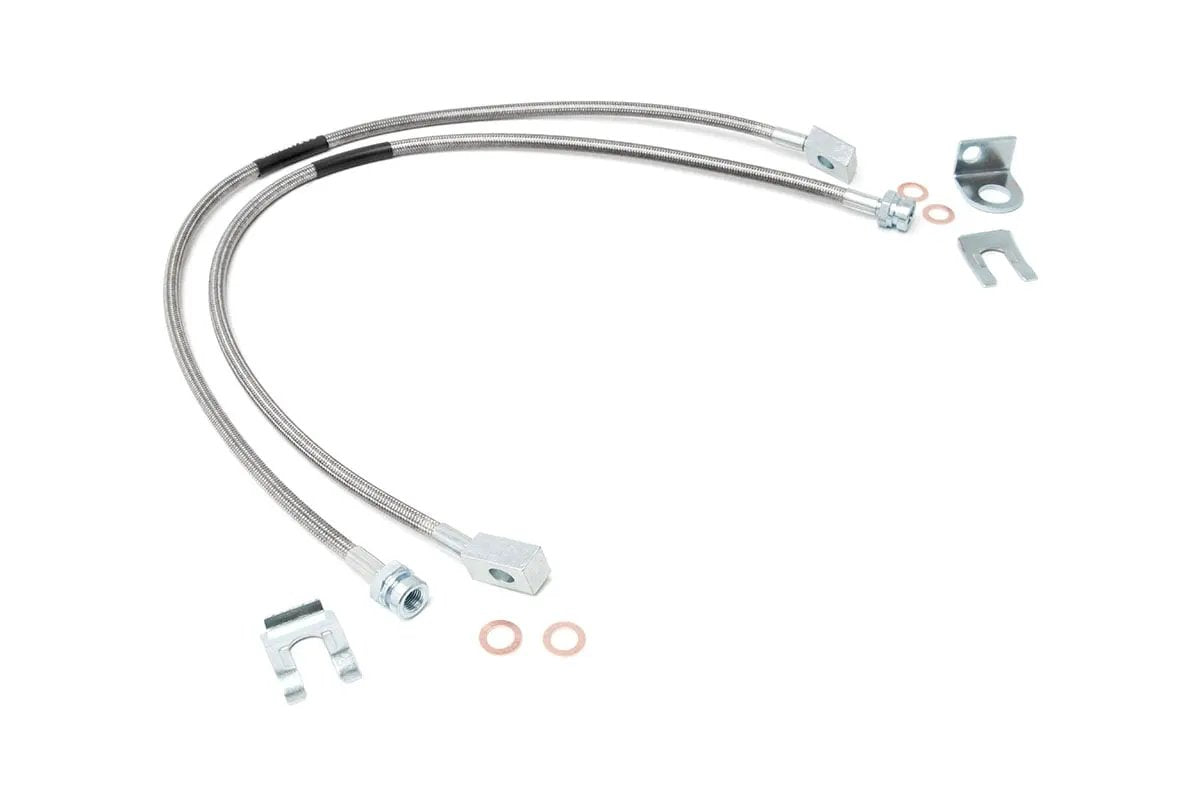 Rough Country Brake Lines | Stainless | FR | 4-6" Lift | Jeep Cherokee XJ/Wrangler TJ/Wrangler Unlimited by Rough Country