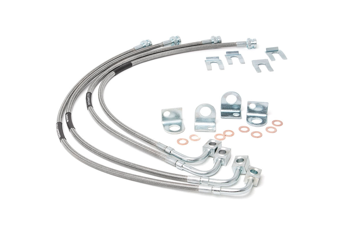 Líneas de freno | Acero inoxidable | Delanteras y traseras | Elevación de 4-6 pulgadas | Jeep Wrangler JK/Wrangler Unlimited (07-18)