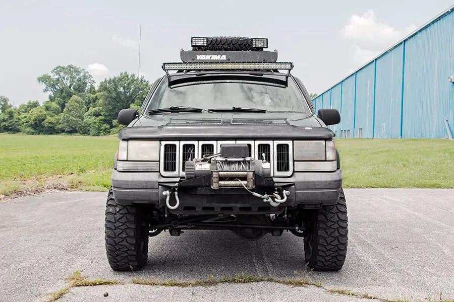 Rough Country LED Light Mount | Upper Windshield | 50" Curved | Jeep Grand Cherokee ZJ (93-98) by Rough Country