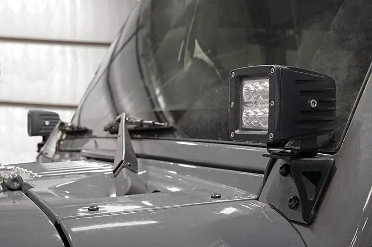 Rough Country LED Light Mount | Lower Windshield | Pod | Jeep Wrangler JK/Wrangler Unlimited (07-18) by Rough Country
