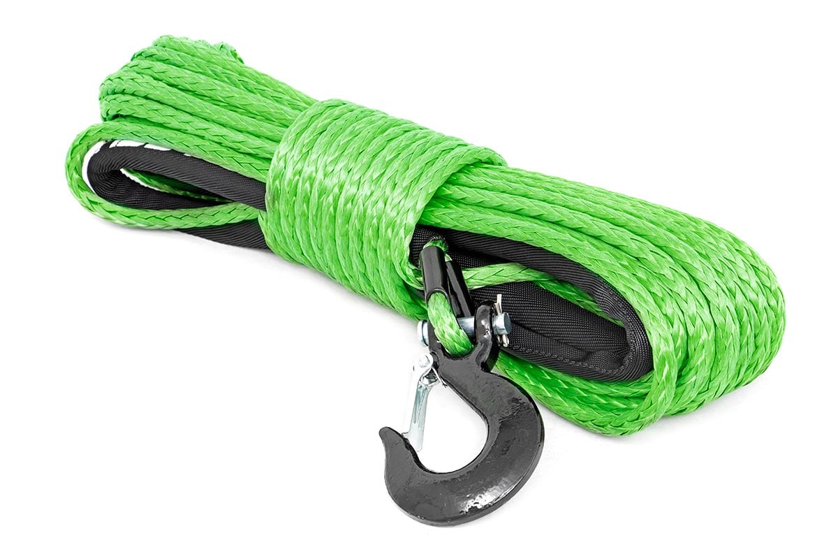 Rough Country Synthetic Rope | 3/8 Inch | 85 Ft | Lime Green by Rough Country