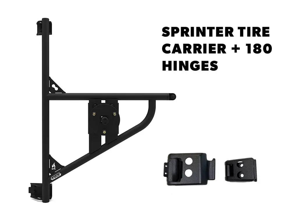 Flatline Van Co. Sprinter Van Rear Tire Carrier + 180 Hinges by Flatline Van Co.