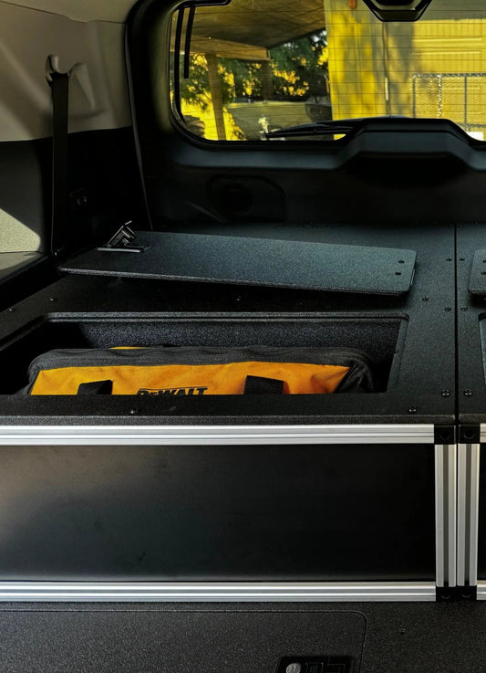 Goose Gear Toyota - Sequoia - 2023-Present - 3rd Gen - Explore Series - Single Drawer - 28-3/16" Width x 38" Deep x 10" High - Drawer Module with Short Drawer 20" and Storage Space Behind by Goose Gear