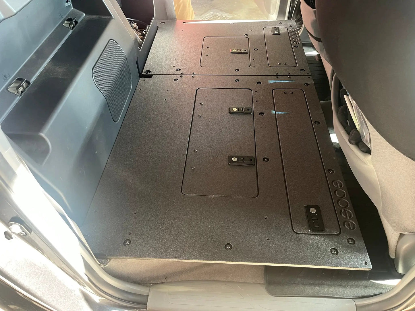 Toyota Tacoma 2005-2023 2nd and 3rd Gen. Double Cab - Second Row Seat Delete Plate System keeping Factory Back Wall by Goose Gear