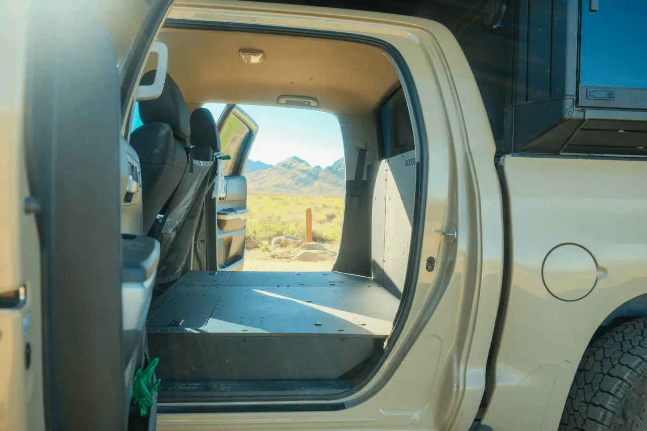Toyota Tundra 2014-2021 2.5 Gen. CrewMax - Second Row Seat Delete Plate System by Goose Gear