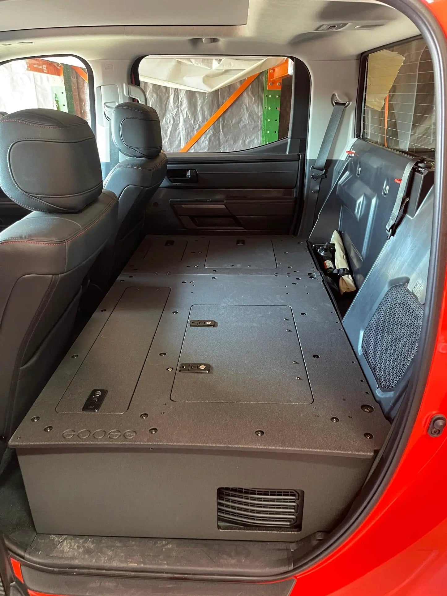 Toyota Tundra 2022-Present 3rd Gen. CrewMax - Second Row Seat Delete Plate System by Goose Gear