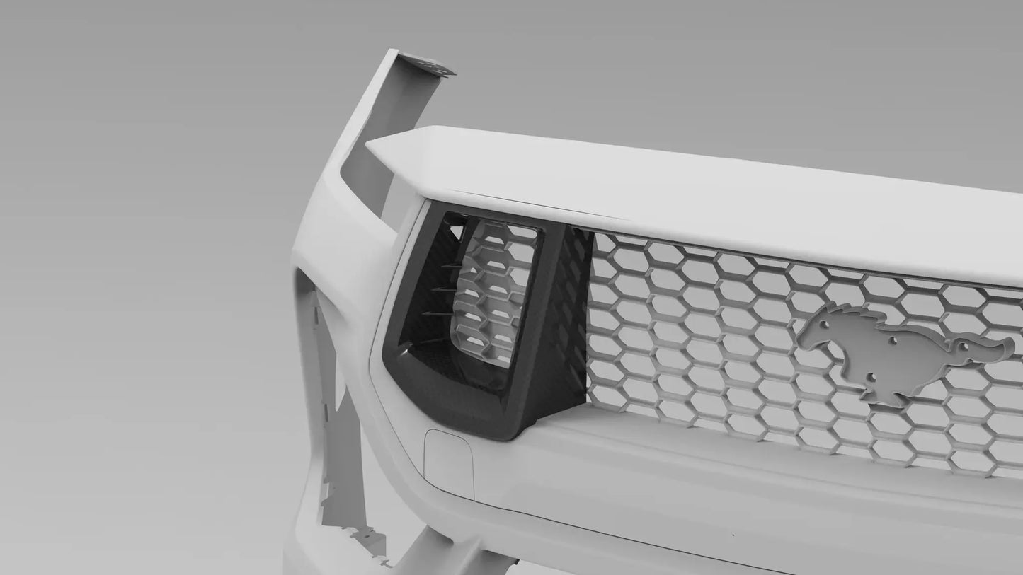 NYTOP 2024-Current Ford Mustang GT Dry Carbon Grille Inserts by NYTOP