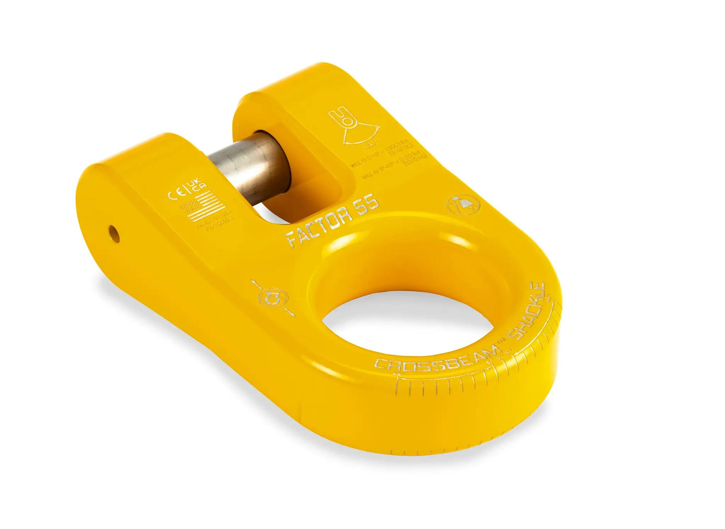 Factor 55 The CrossbeamTM?Shackle is the ultimate recovery point. Heavy duty pin retained by a snap-ring ensures that the legs of the shackle remain secure and resist spreading, offering unmatched stability during recovery operations by Factor 55