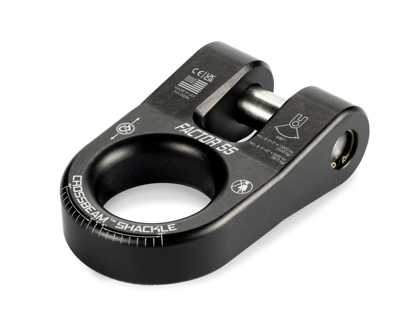 Factor 55 The CrossbeamTM?Shackle is the ultimate recovery point. Heavy duty pin retained by a snap-ring ensures that the legs of the shackle remain secure and resist spreading, offering unmatched stability during recovery operations by Factor 55