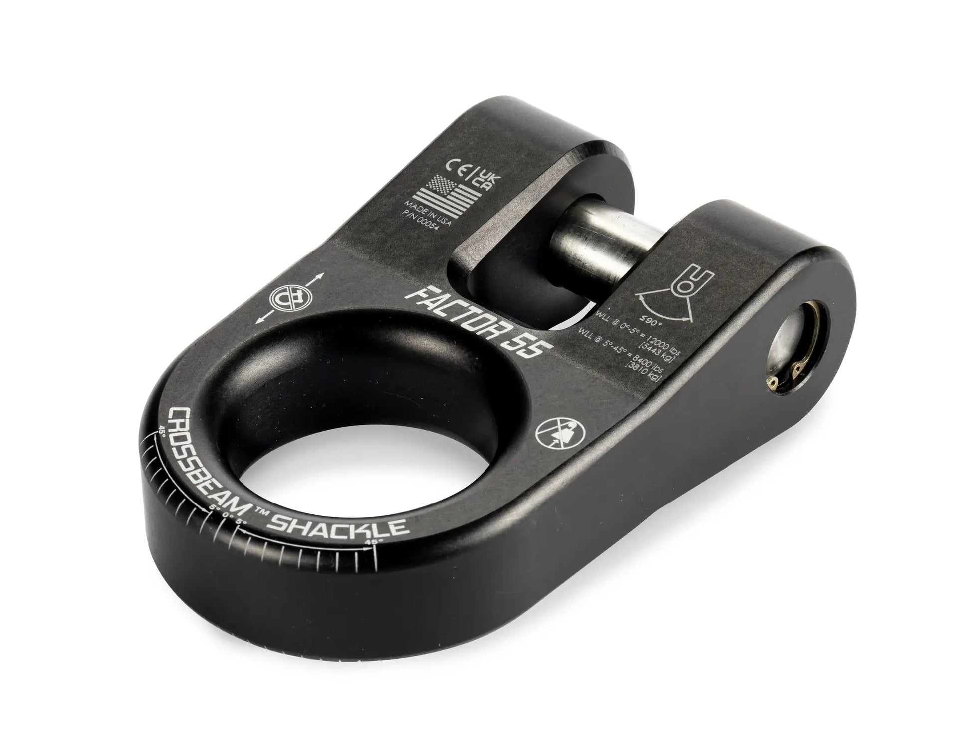 Factor 55 The CrossbeamTM?Shackle is the ultimate recovery point. Heavy duty pin retained by a snap-ring ensures that the legs of the shackle remain secure and resist spreading, offering unmatched stability during recovery operations by Factor 55