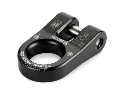 Factor 55 The CrossbeamTM?Shackle is the ultimate recovery point. Heavy duty pin retained by a snap-ring ensures that the legs of the shackle remain secure and resist spreading, offering unmatched stability during recovery operations by Factor 55