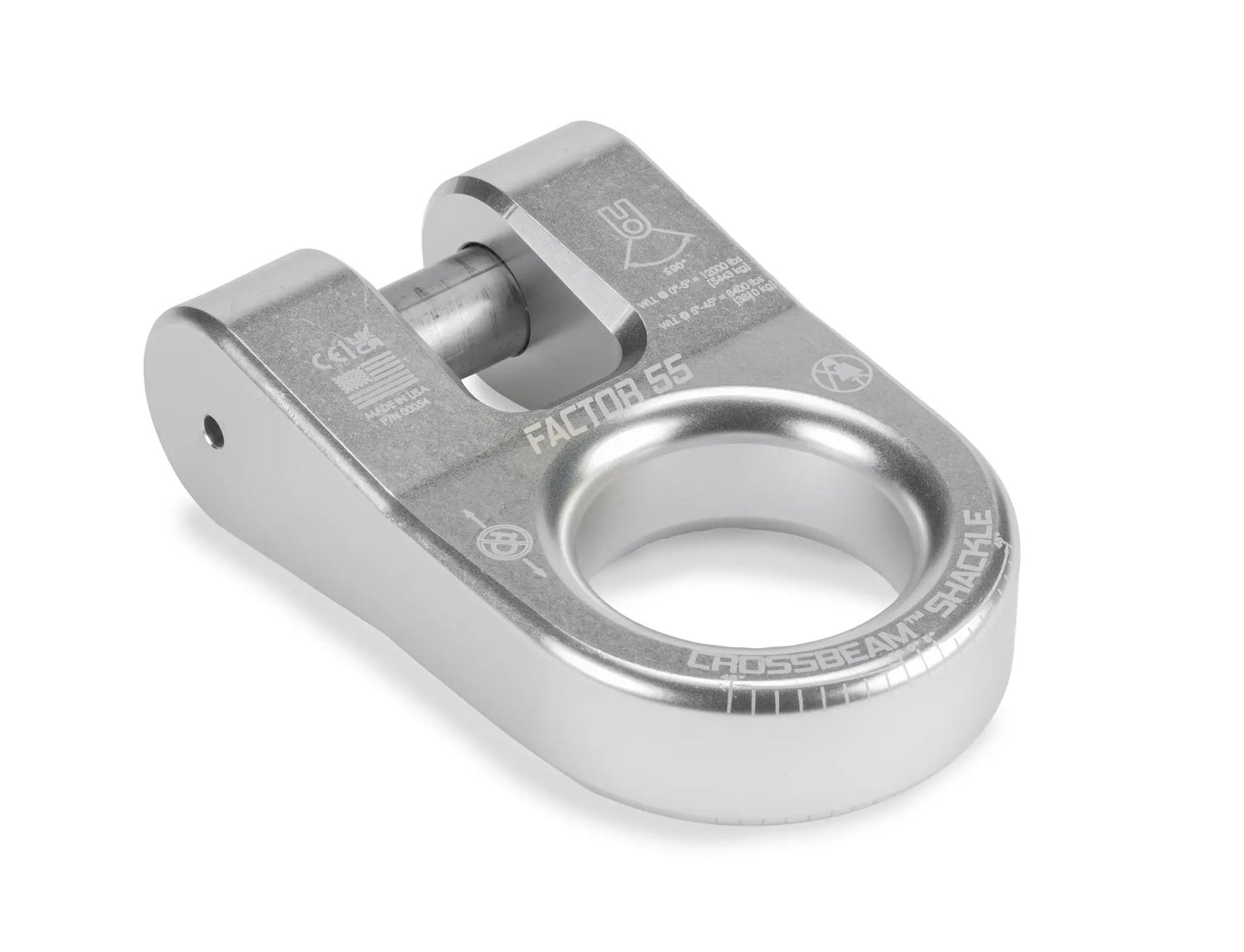 Factor 55 The CrossbeamTM?Shackle is the ultimate recovery point. Heavy duty pin retained by a snap-ring ensures that the legs of the shackle remain secure and resist spreading, offering unmatched stability during recovery operations by Factor 55