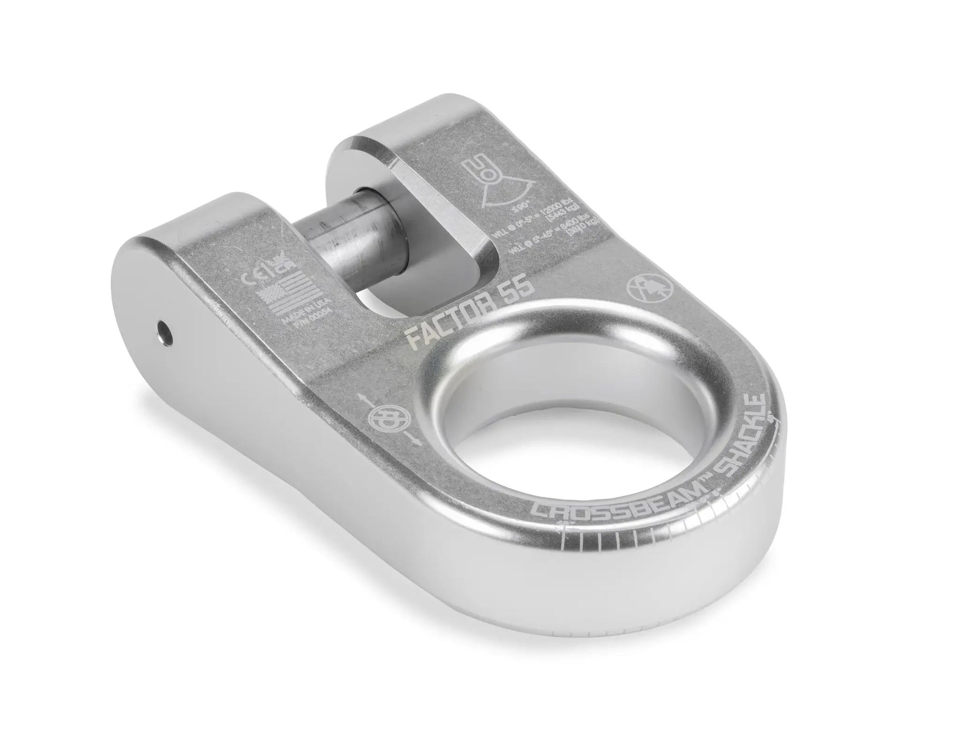Factor 55 The CrossbeamTM?Shackle is the ultimate recovery point. Heavy duty pin retained by a snap-ring ensures that the legs of the shackle remain secure and resist spreading, offering unmatched stability during recovery operations by Factor 55