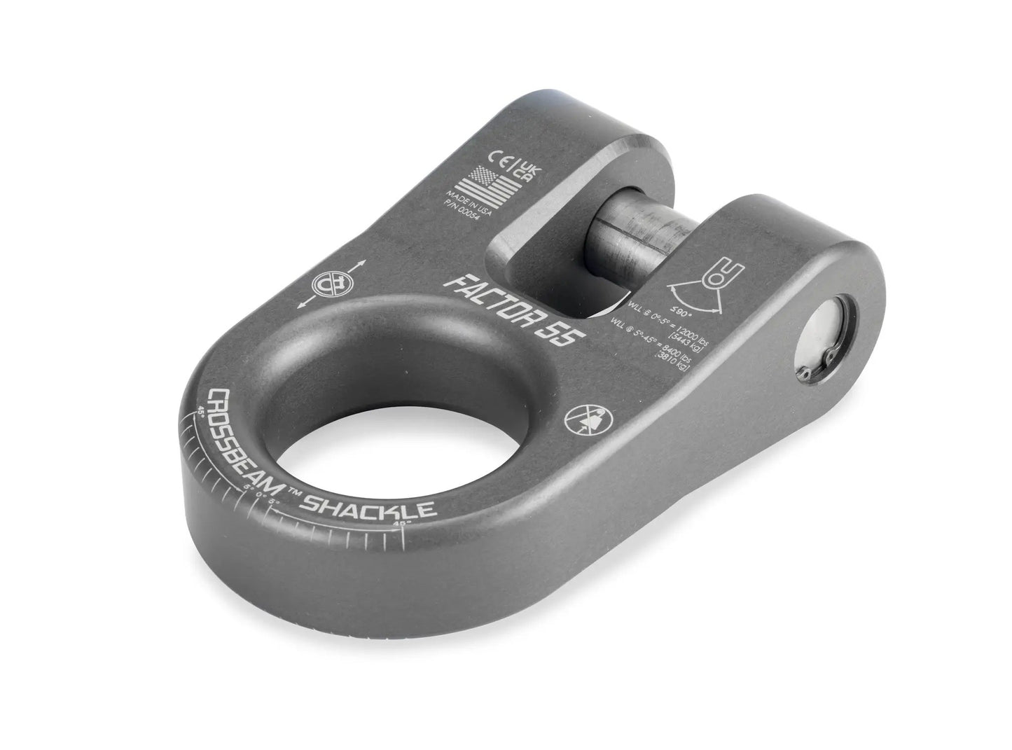 Factor 55 The CrossbeamTM?Shackle is the ultimate recovery point. Heavy duty pin retained by a snap-ring ensures that the legs of the shackle remain secure and resist spreading, offering unmatched stability during recovery operations by Factor 55
