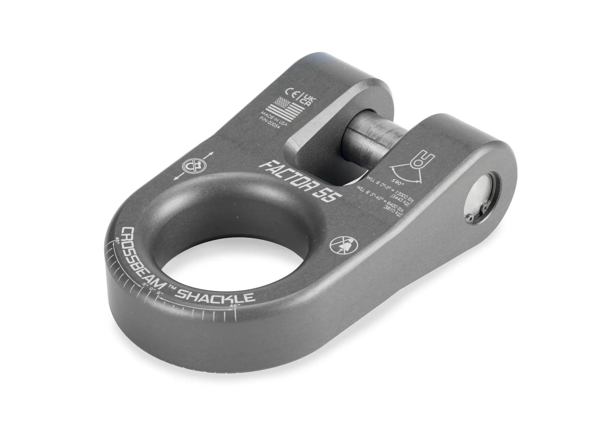 Factor 55 The CrossbeamTM?Shackle is the ultimate recovery point. Heavy duty pin retained by a snap-ring ensures that the legs of the shackle remain secure and resist spreading, offering unmatched stability during recovery operations by Factor 55