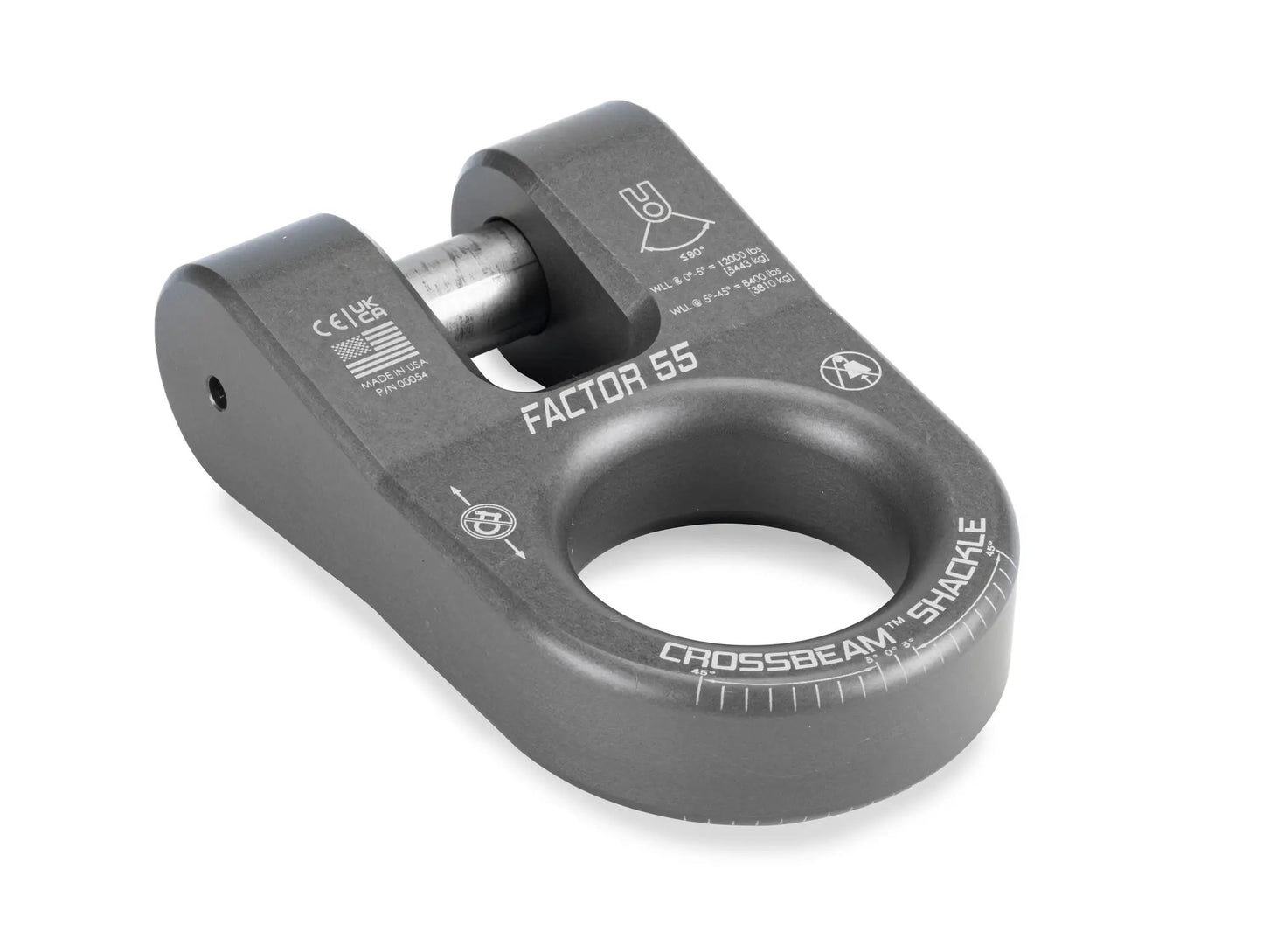 Factor 55 The CrossbeamTM?Shackle is the ultimate recovery point. Heavy duty pin retained by a snap-ring ensures that the legs of the shackle remain secure and resist spreading, offering unmatched stability during recovery operations by Factor 55