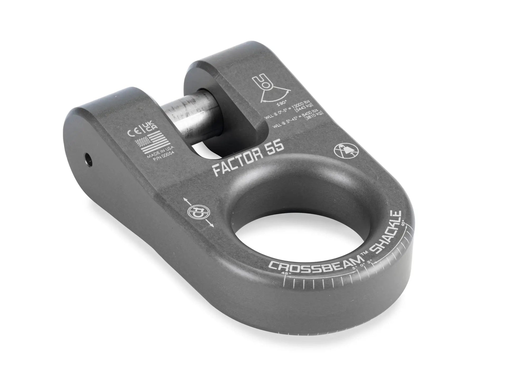 Factor 55 The CrossbeamTM?Shackle is the ultimate recovery point. Heavy duty pin retained by a snap-ring ensures that the legs of the shackle remain secure and resist spreading, offering unmatched stability during recovery operations by Factor 55